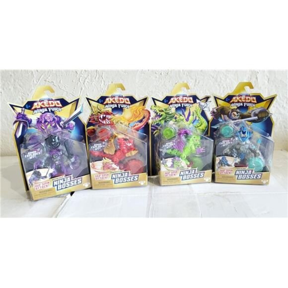 Legends of Akedo Ninja Fury Ninja Bosses Venom Claw Scorched Claw Web Weaver 4PC - Picture 1 of 5